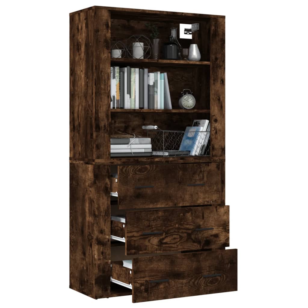 vidaXL Highboard Smoked Oak Engineered Wood