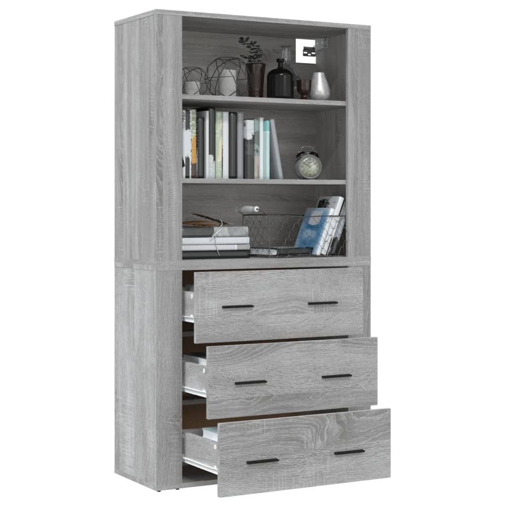 vidaXL Highboard Grey Sonoma Engineered Wood