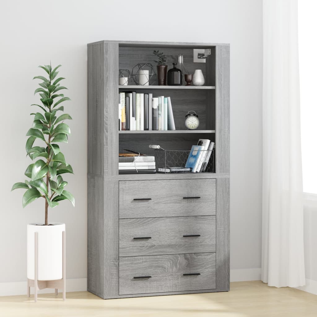 vidaXL Highboard Grey Sonoma Engineered Wood