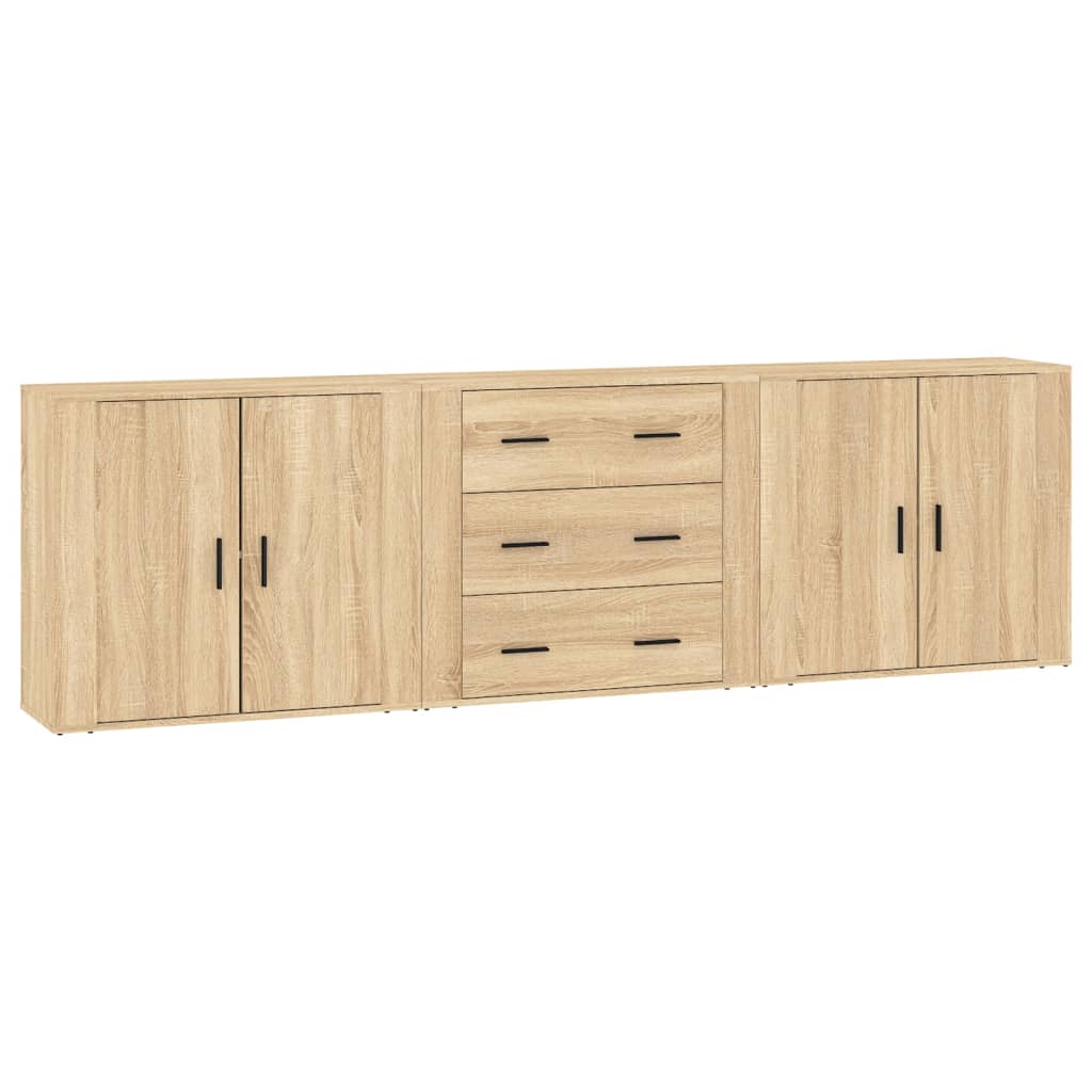 vidaXL Sideboards 3 pcs Sonoma Oak Engineered Wood