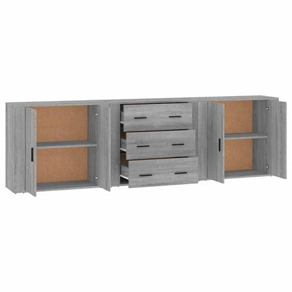 vidaXL Sideboards 3 pcs Grey Sonoma Engineered Wood