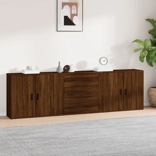 vidaXL Sideboards 3 pcs Brown Oak Engineered Wood