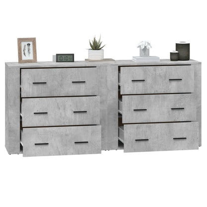 vidaXL Sideboards 2 pcs Concrete Grey Engineered Wood