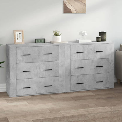 vidaXL Sideboards 2 pcs Concrete Grey Engineered Wood