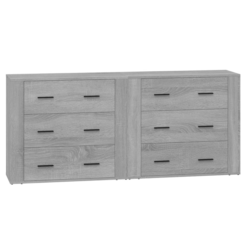 vidaXL Sideboards 2 pcs Grey Sonoma Engineered Wood