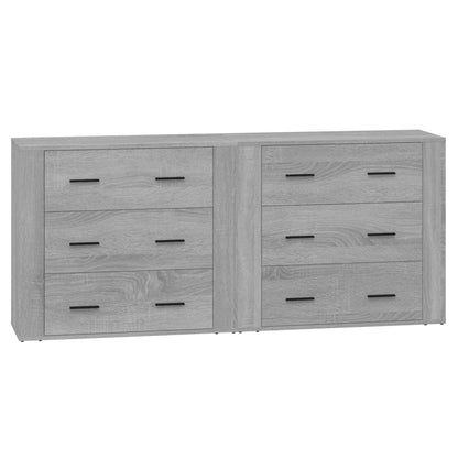 vidaXL Sideboards 2 pcs Grey Sonoma Engineered Wood