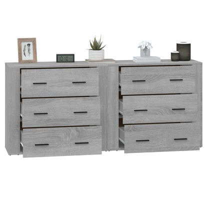 vidaXL Sideboards 2 pcs Grey Sonoma Engineered Wood