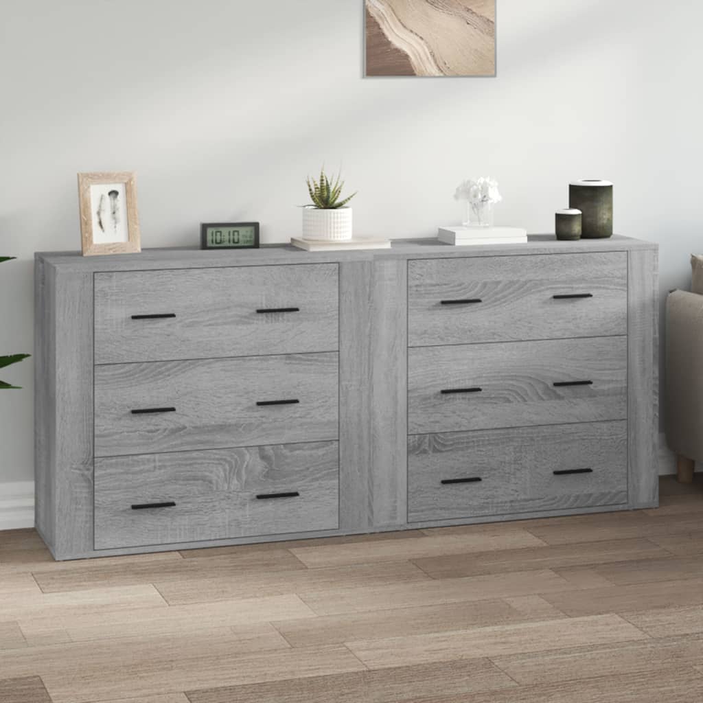vidaXL Sideboards 2 pcs Grey Sonoma Engineered Wood