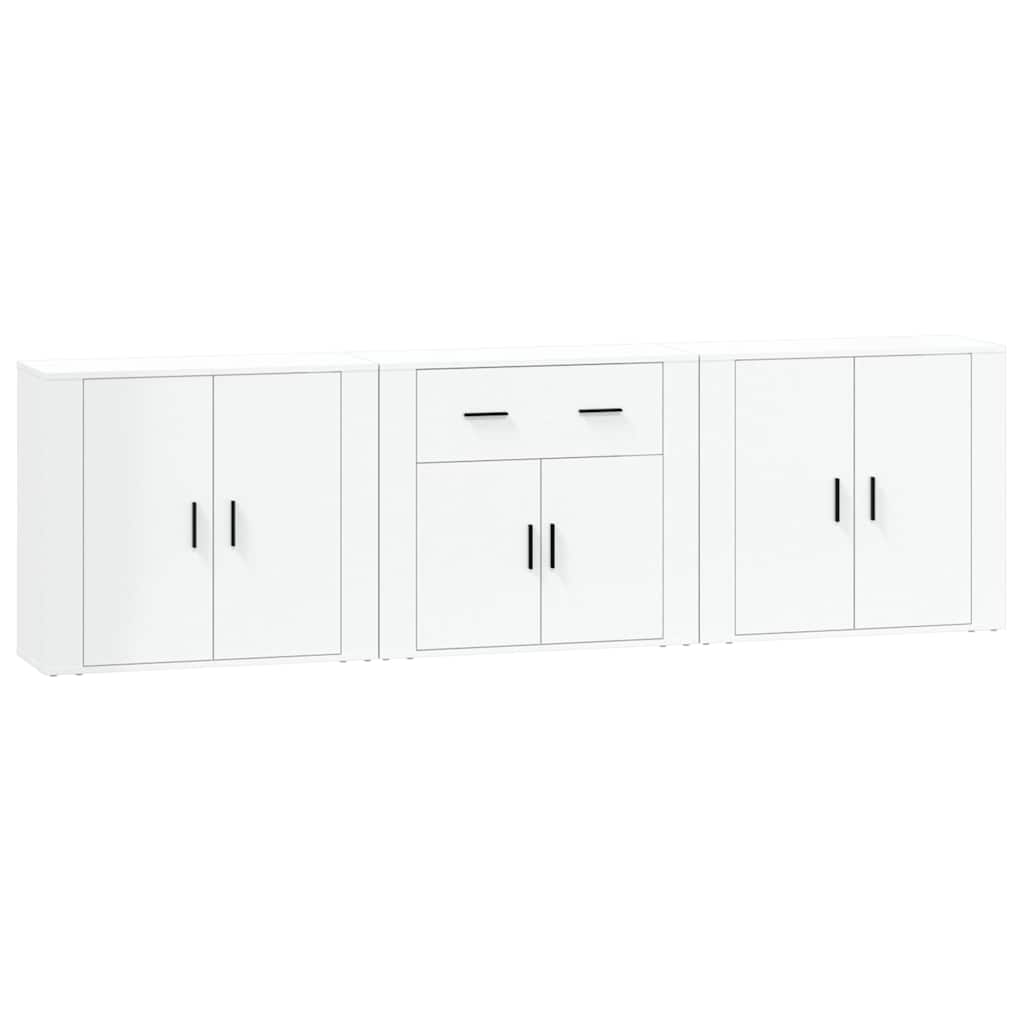 vidaXL Sideboards 3 pcs White Engineered Wood