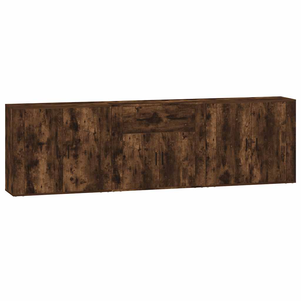 vidaXL Sideboards 3 pcs Smoked Oak Engineered Wood