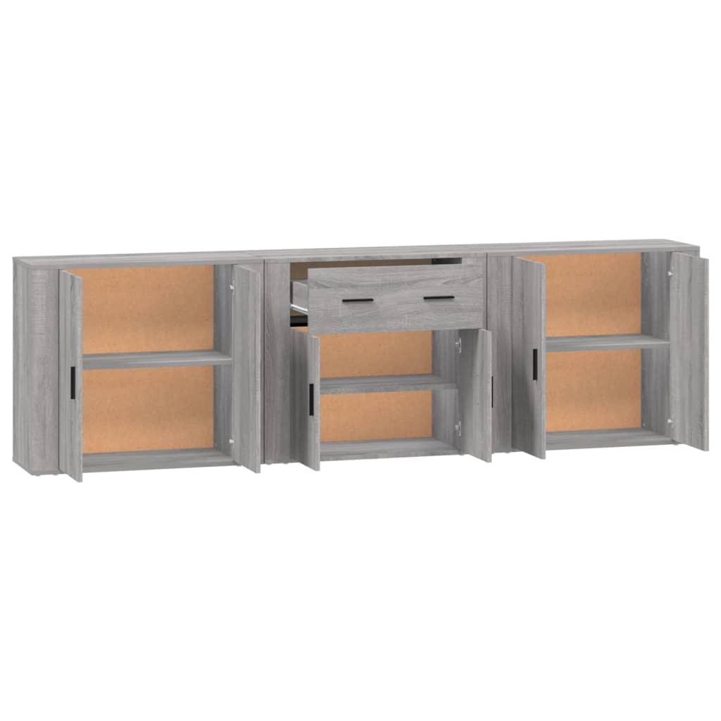 vidaXL Sideboards 3 pcs Grey Sonoma Engineered Wood