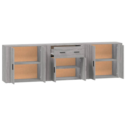 vidaXL Sideboards 3 pcs Grey Sonoma Engineered Wood