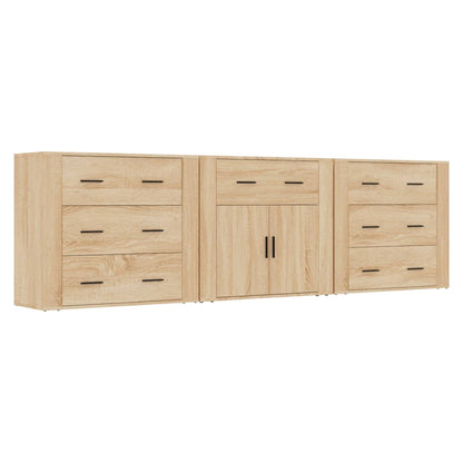 vidaXL Sideboard | Set of 3 | Sonoma Oak | Engineered Wood | Medium | Sideboard