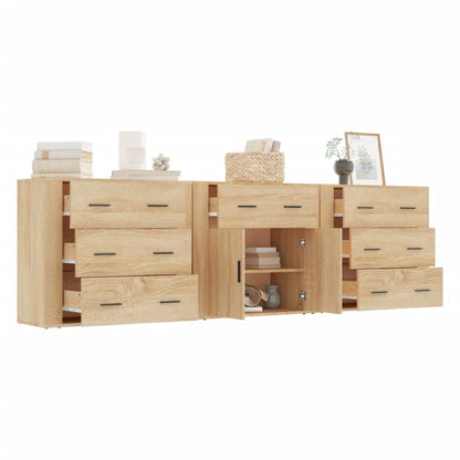 vidaXL Sideboard | Set of 3 | Sonoma Oak | Engineered Wood | Medium | Sideboard