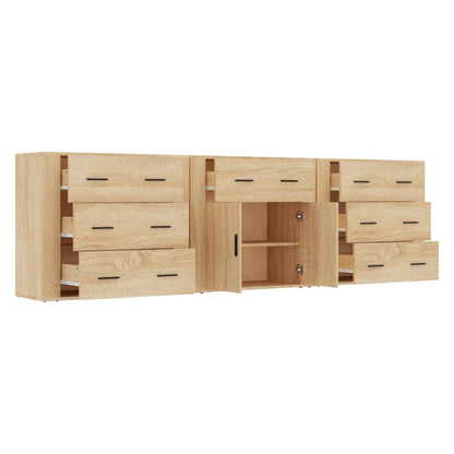 vidaXL Sideboard | Set of 3 | Sonoma Oak | Engineered Wood | Medium | Sideboard