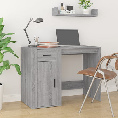 vidaXL Desk with Cabinet Grey Sonoma Engineered Wood