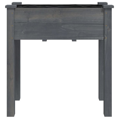 vidaXL Planter with Liner Grey 71x37x76 cm Solid Wood Fir