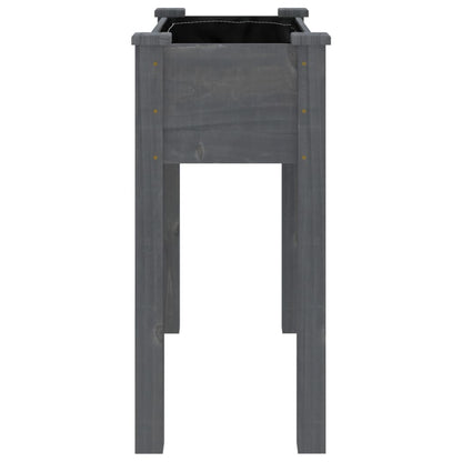 vidaXL Planter with Liner Grey 71x37x76 cm Solid Wood Fir