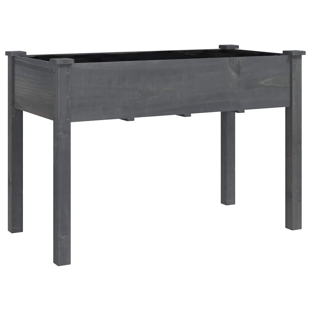 vidaXL Planter with Liner Grey 118x59x76 cm Solid Wood Fir