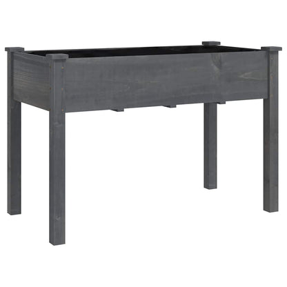 vidaXL Planter with Liner Grey 118x59x76 cm Solid Wood Fir