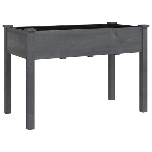 vidaXL Planter with Liner Grey 118x59x76 cm Solid Wood Fir