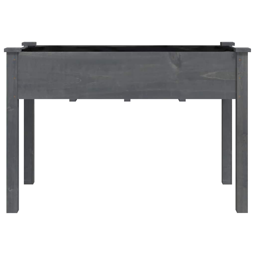 vidaXL Planter with Liner Grey 118x59x76 cm Solid Wood Fir