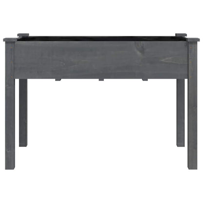 vidaXL Planter with Liner Grey 118x59x76 cm Solid Wood Fir
