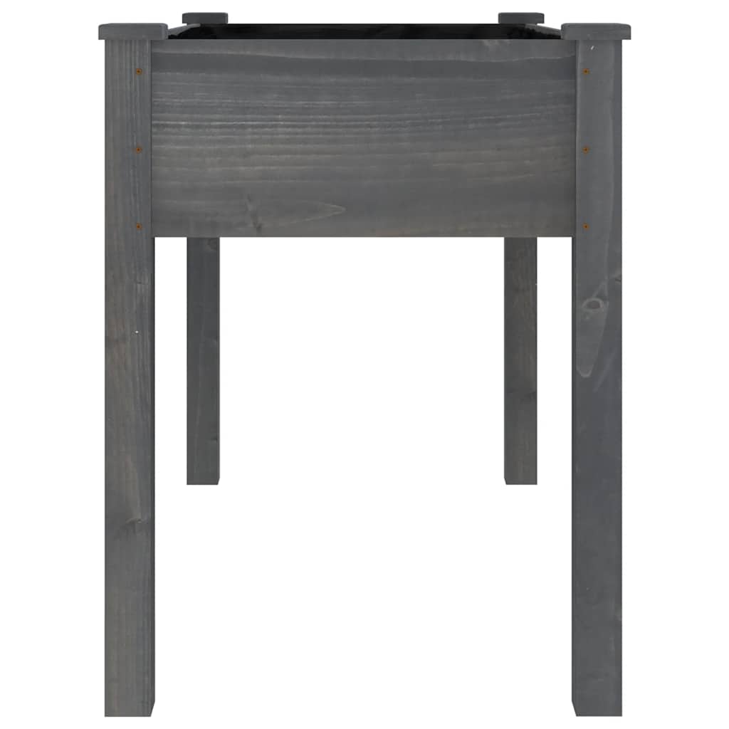 vidaXL Planter with Liner Grey 118x59x76 cm Solid Wood Fir