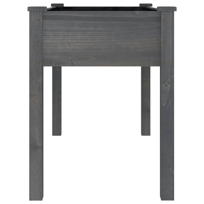 vidaXL Planter with Liner Grey 118x59x76 cm Solid Wood Fir