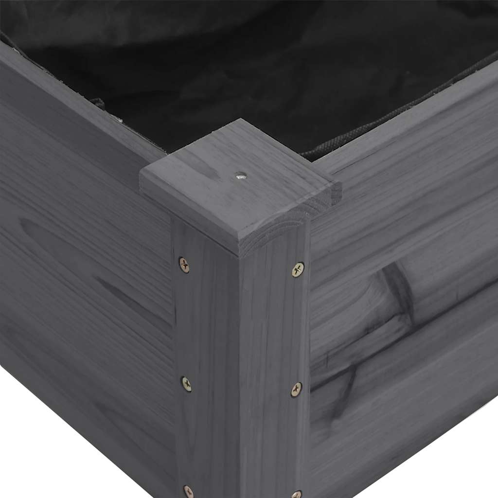 vidaXL Planter with Liner Grey 118x59x76 cm Solid Wood Fir