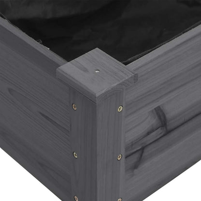 vidaXL Planter with Liner Grey 118x59x76 cm Solid Wood Fir