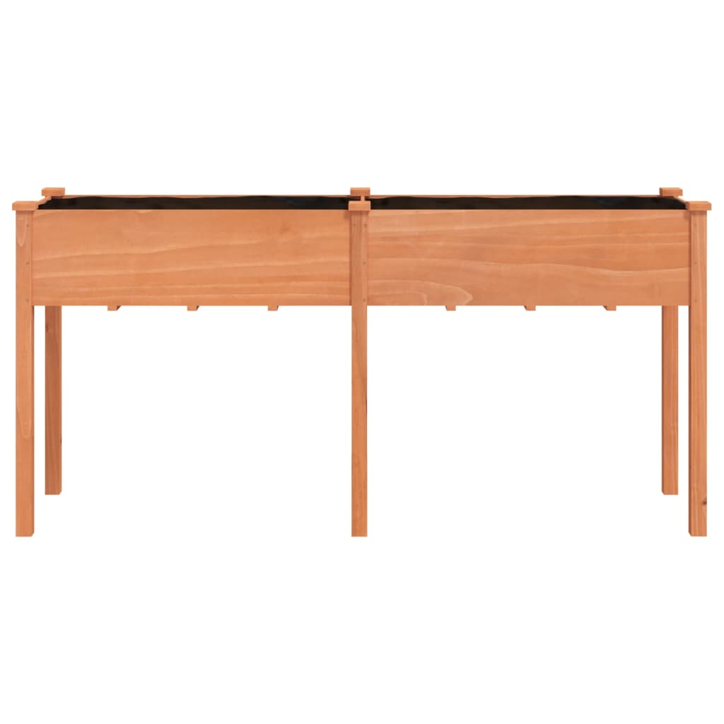 vidaXL Planter with Liner Brown 161x45x76 cm Solid Wood Fir