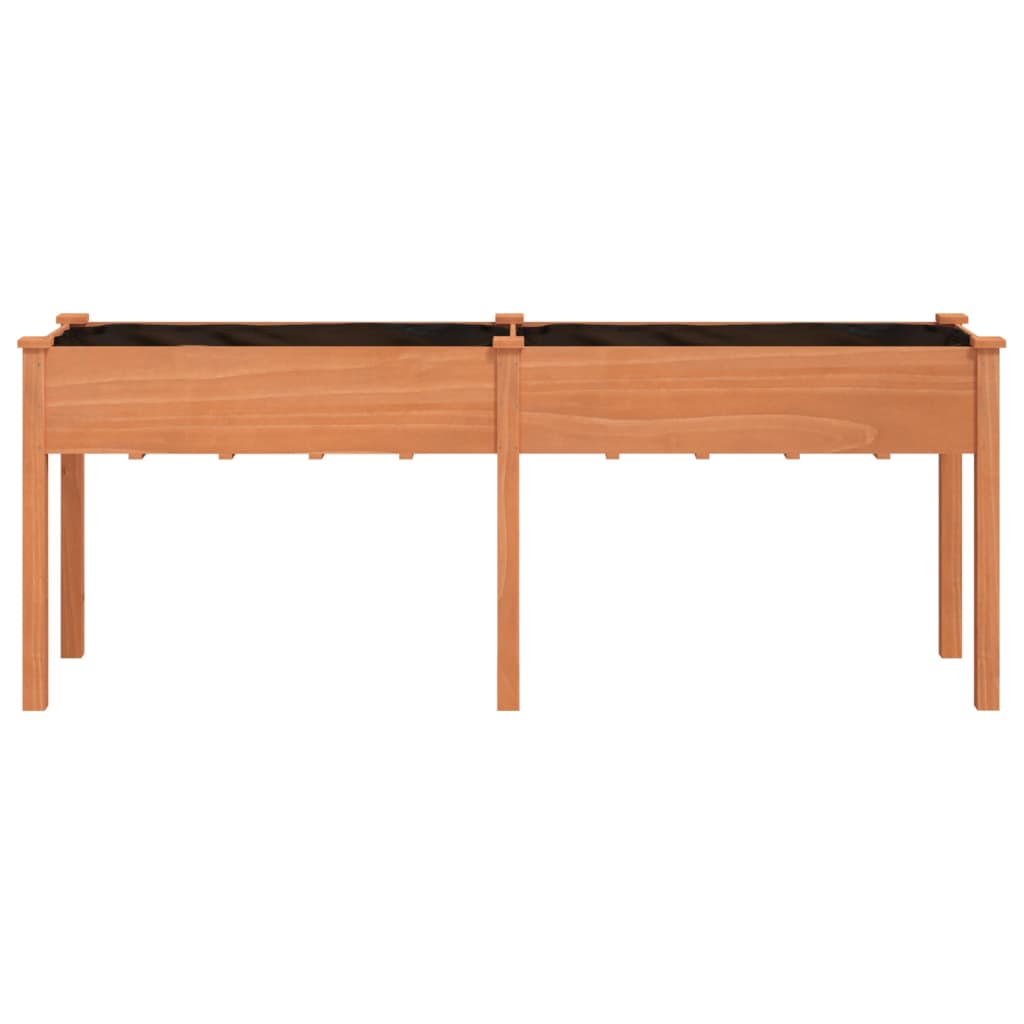 vidaXL Planter with Liner Brown 203x53x76 cm Solid Wood Fir