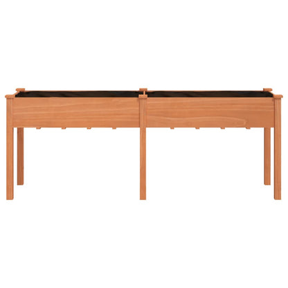 vidaXL Planter with Liner Brown 203x53x76 cm Solid Wood Fir