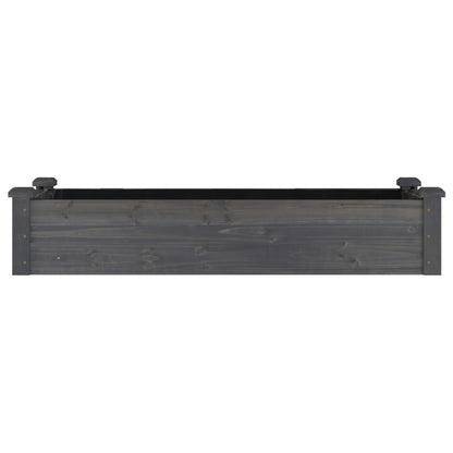vidaXL Garden Raised Bed with Liner Grey 120x45x25 cm Solid Wood Fir