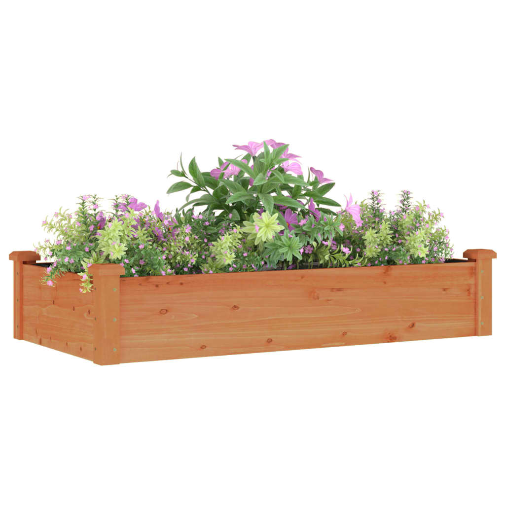 vidaXL Garden Raised Bed with Liner Brown 120x60x25 cm Solid Wood Fir