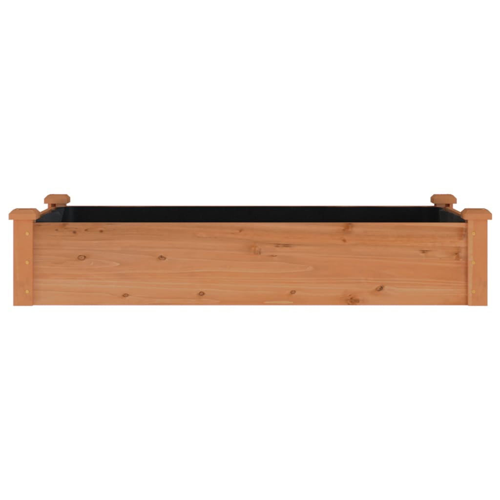 vidaXL Garden Raised Bed with Liner Brown 120x60x25 cm Solid Wood Fir