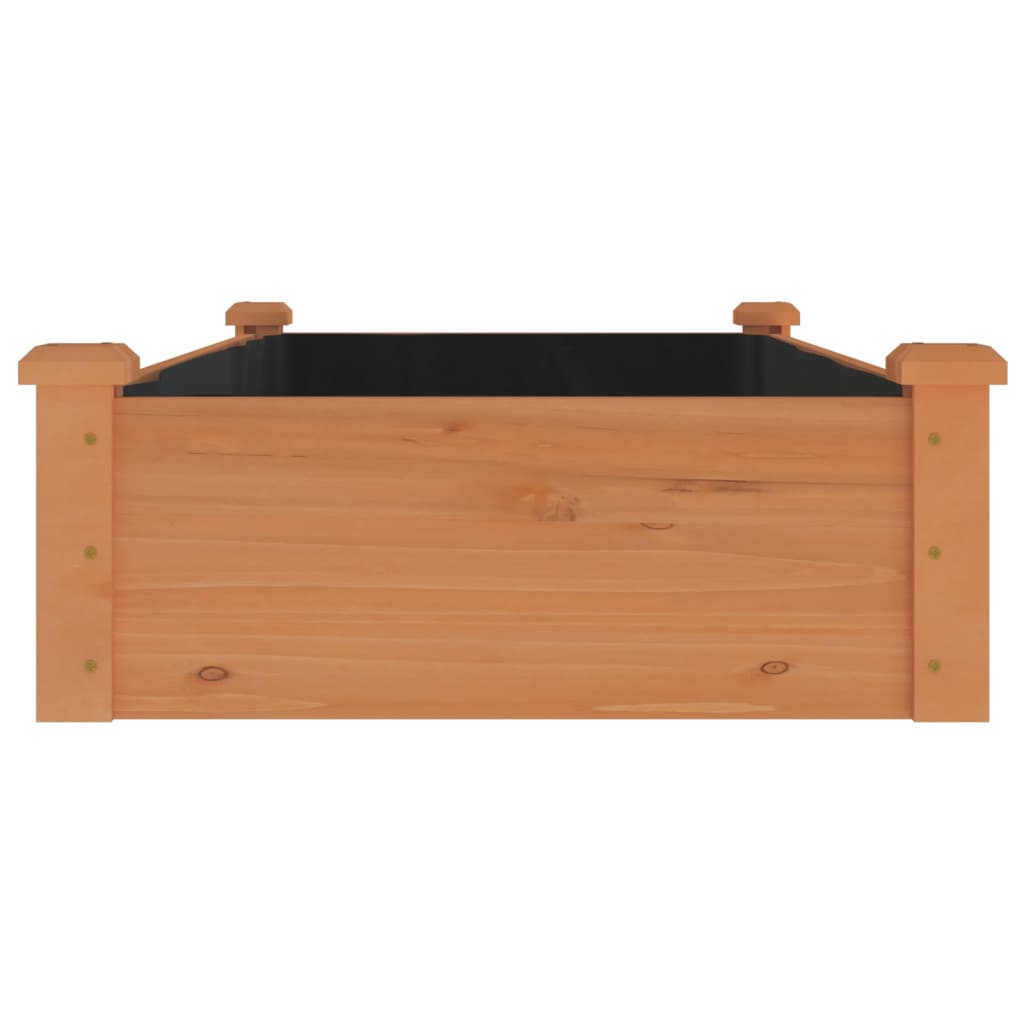 vidaXL Garden Raised Bed with Liner Brown 120x60x25 cm Solid Wood Fir
