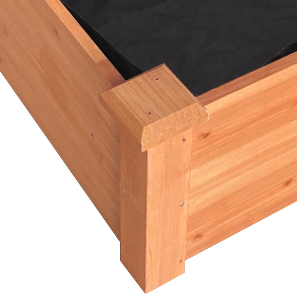 vidaXL Garden Raised Bed with Liner Brown 120x60x25 cm Solid Wood Fir