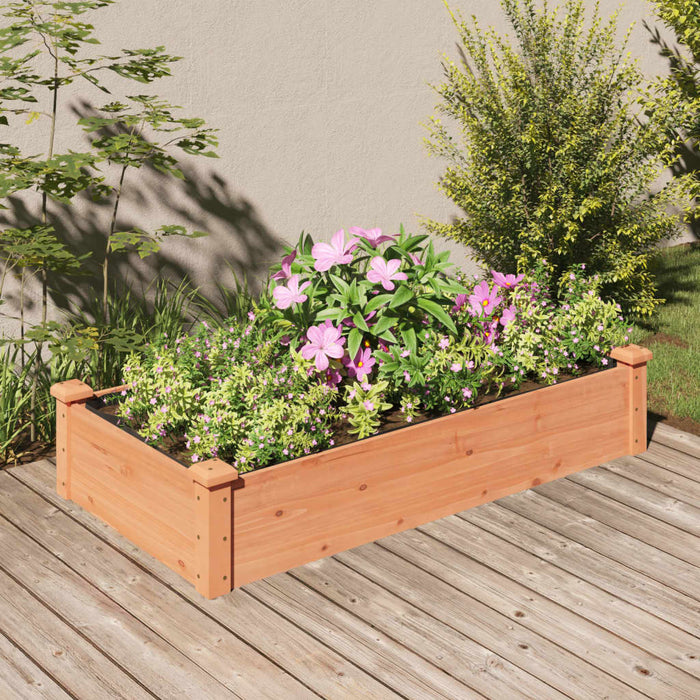 vidaXL Garden Raised Bed with Liner Brown 120x60x25 cm Solid Wood Fir