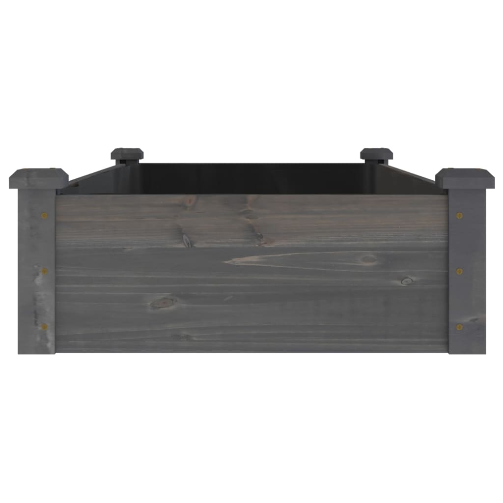 vidaXL Garden Raised Bed with Liner Grey 120x60x25 cm Solid Wood Fir