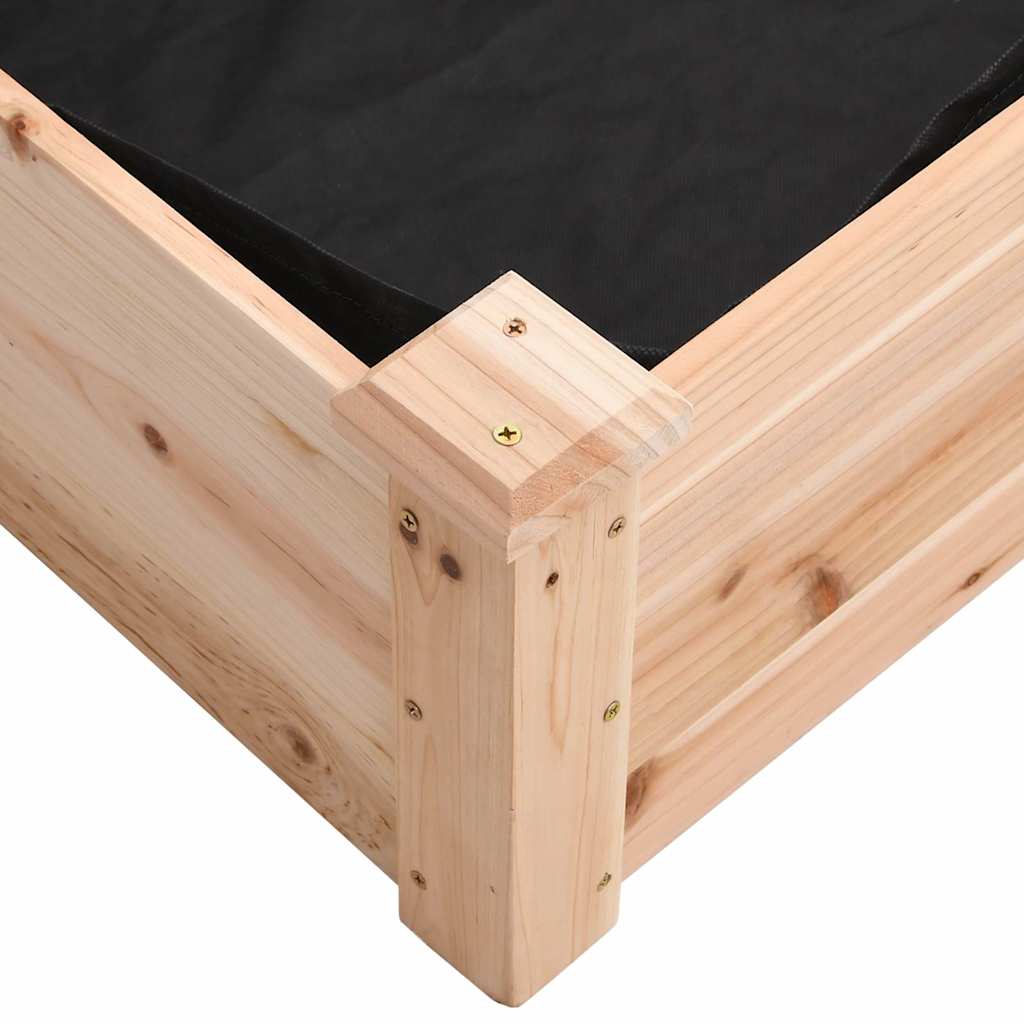 vidaXL Garden Raised Bed with Liner 120x120x25 cm Solid Wood Fir