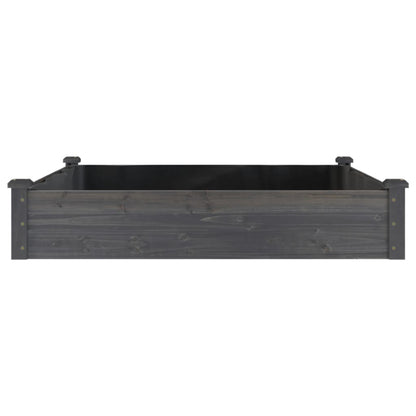 vidaXL Garden Raised Bed with Liner Grey 120x120x25 cm Solid Wood Fir