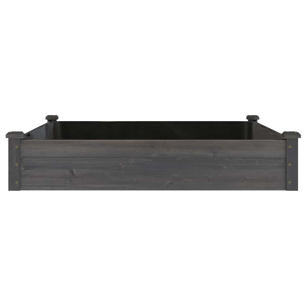 vidaXL Garden Raised Bed with Liner Grey 120x120x25 cm Solid Wood Fir