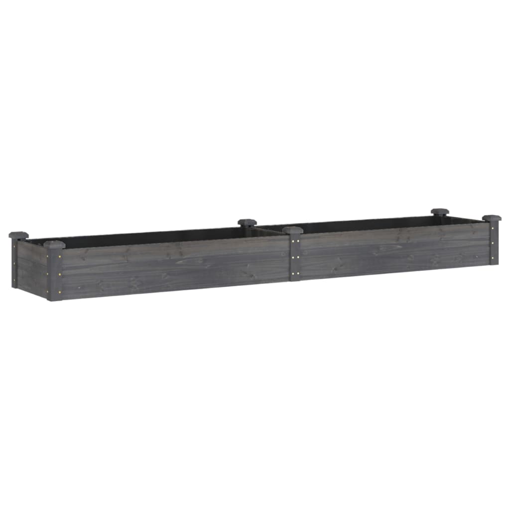 vidaXL Garden Raised Bed with Liner Grey 240x45x25 cm Solid Wood Fir