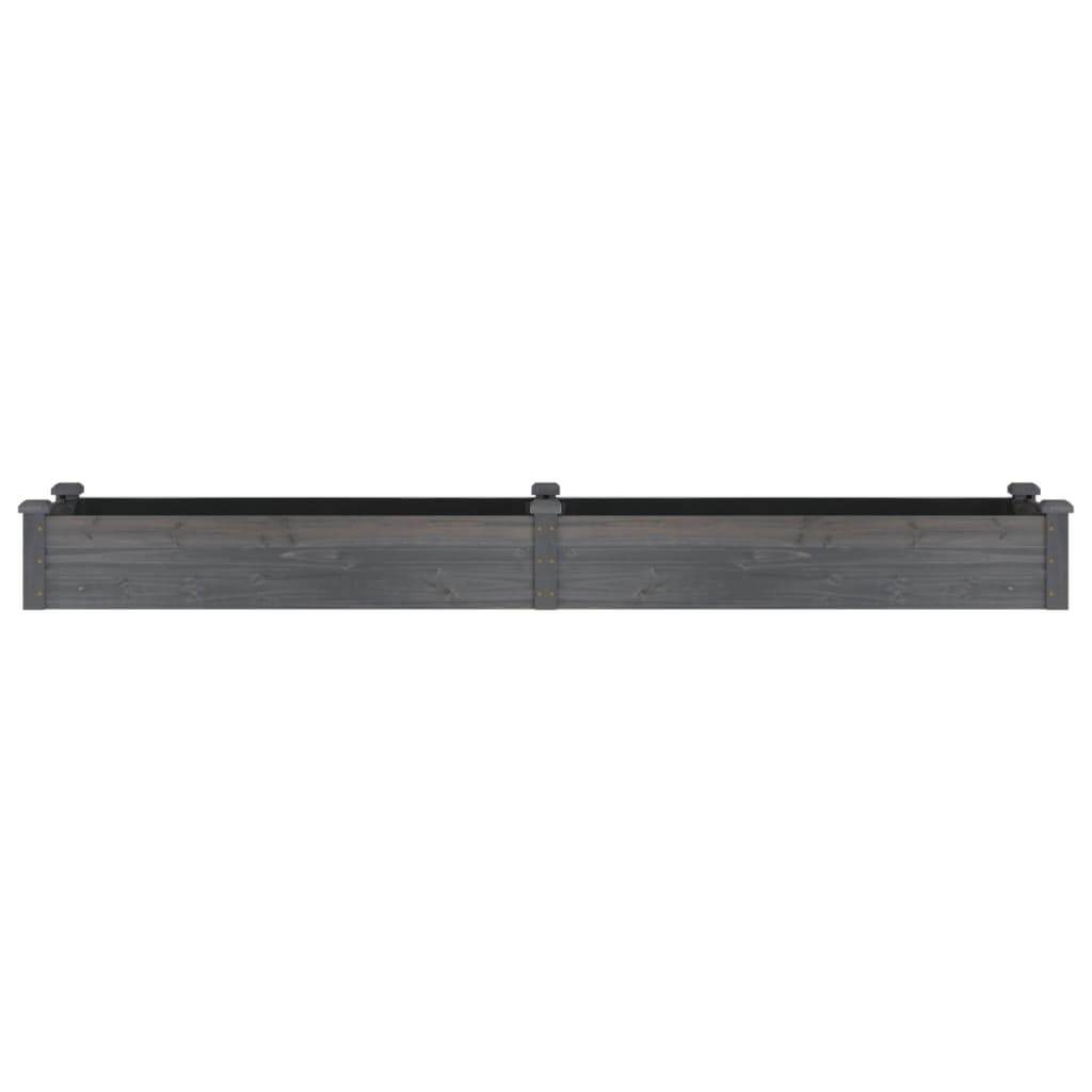 vidaXL Garden Raised Bed with Liner Grey 240x45x25 cm Solid Wood Fir