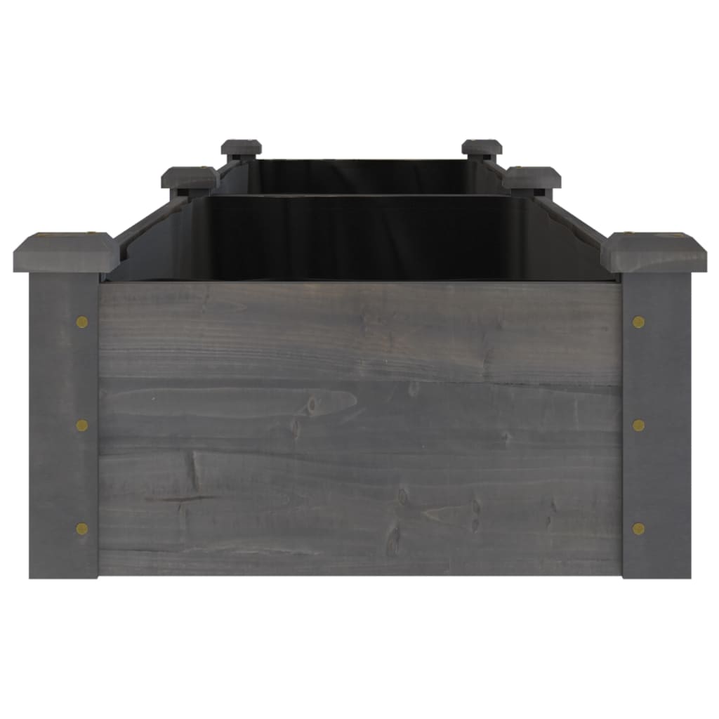vidaXL Garden Raised Bed with Liner Grey 240x45x25 cm Solid Wood Fir