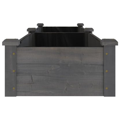 vidaXL Garden Raised Bed with Liner Grey 240x45x25 cm Solid Wood Fir