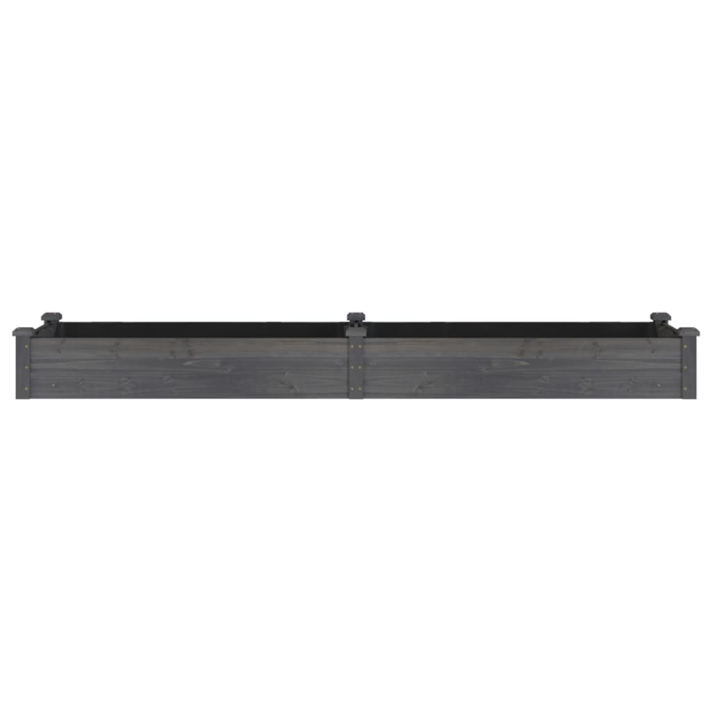 vidaXL Garden Raised Bed with Liner Grey 240x60x25 cm Solid Wood Fir