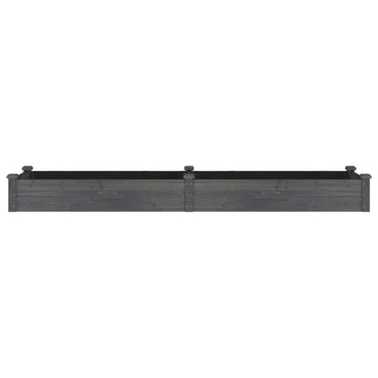 vidaXL Garden Raised Bed with Liner Grey 240x60x25 cm Solid Wood Fir